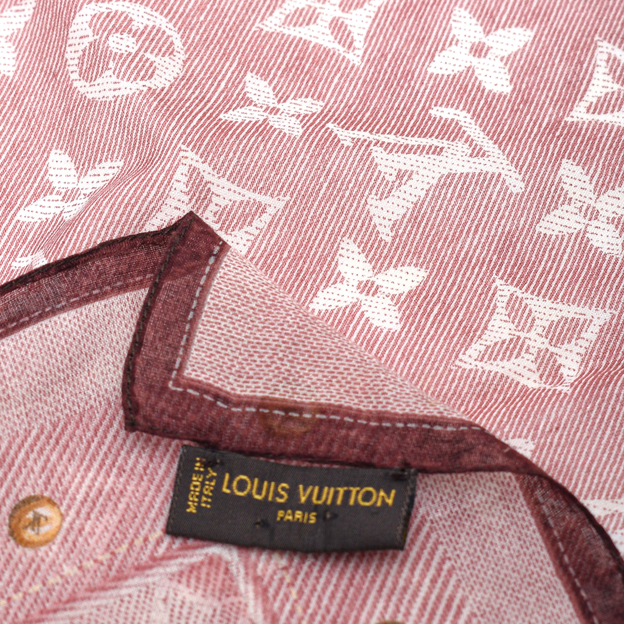 Louis Vuitton - Pink Monogram Cotton Scarf 55*55